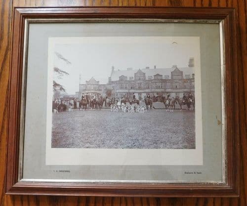 Large framed hunt photograph Edwardian Victorian FG Christopher hounds hunting